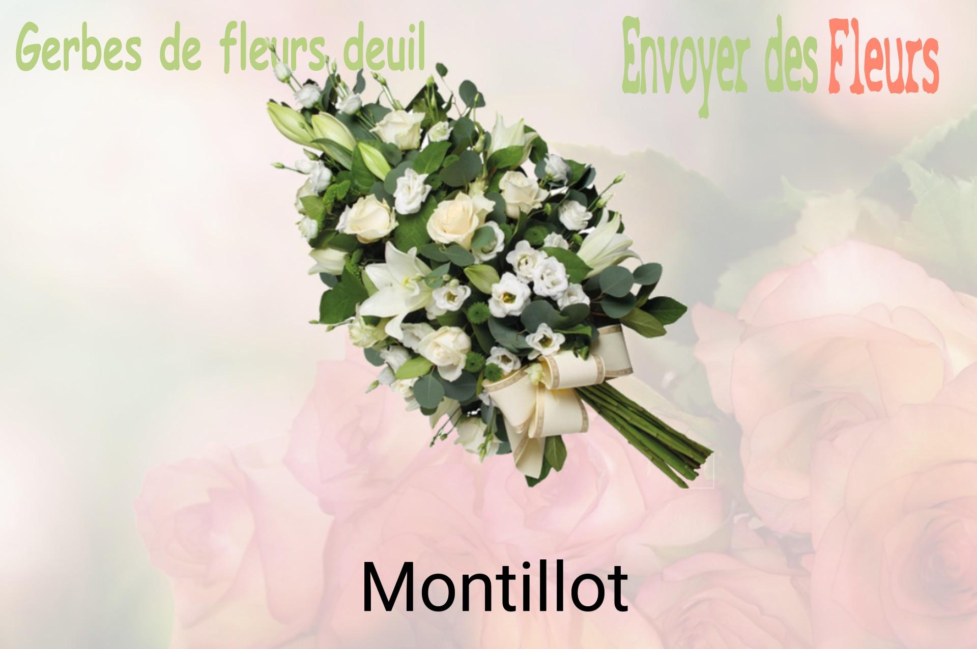 Gerbe de fleurs de deuil livrée à Montillot